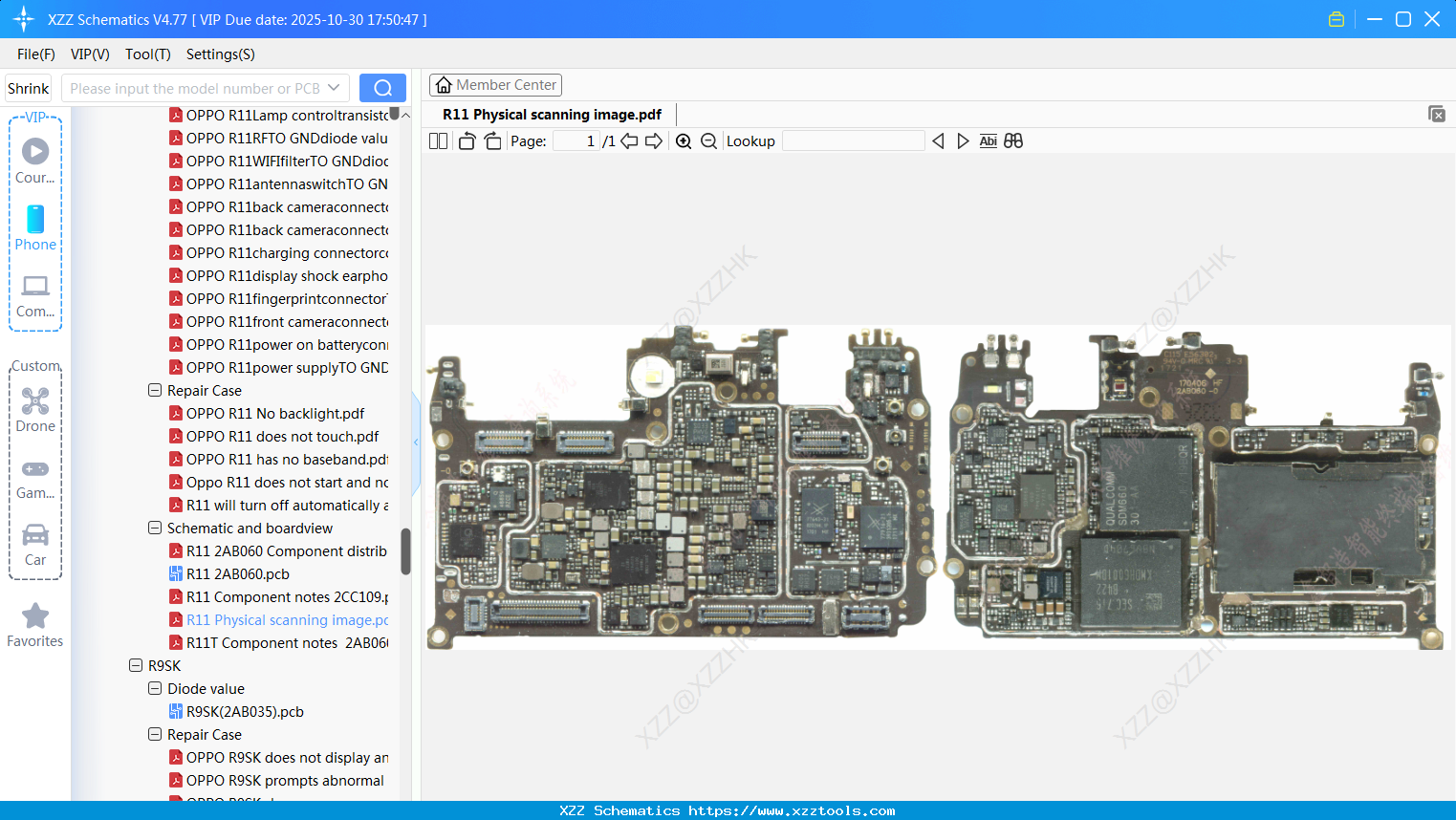 OPPO R11 Physical Scanning Image